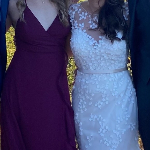 In Love Forever Plum Lace-Up High-Low Maxi Dress - Picture 4 of 4